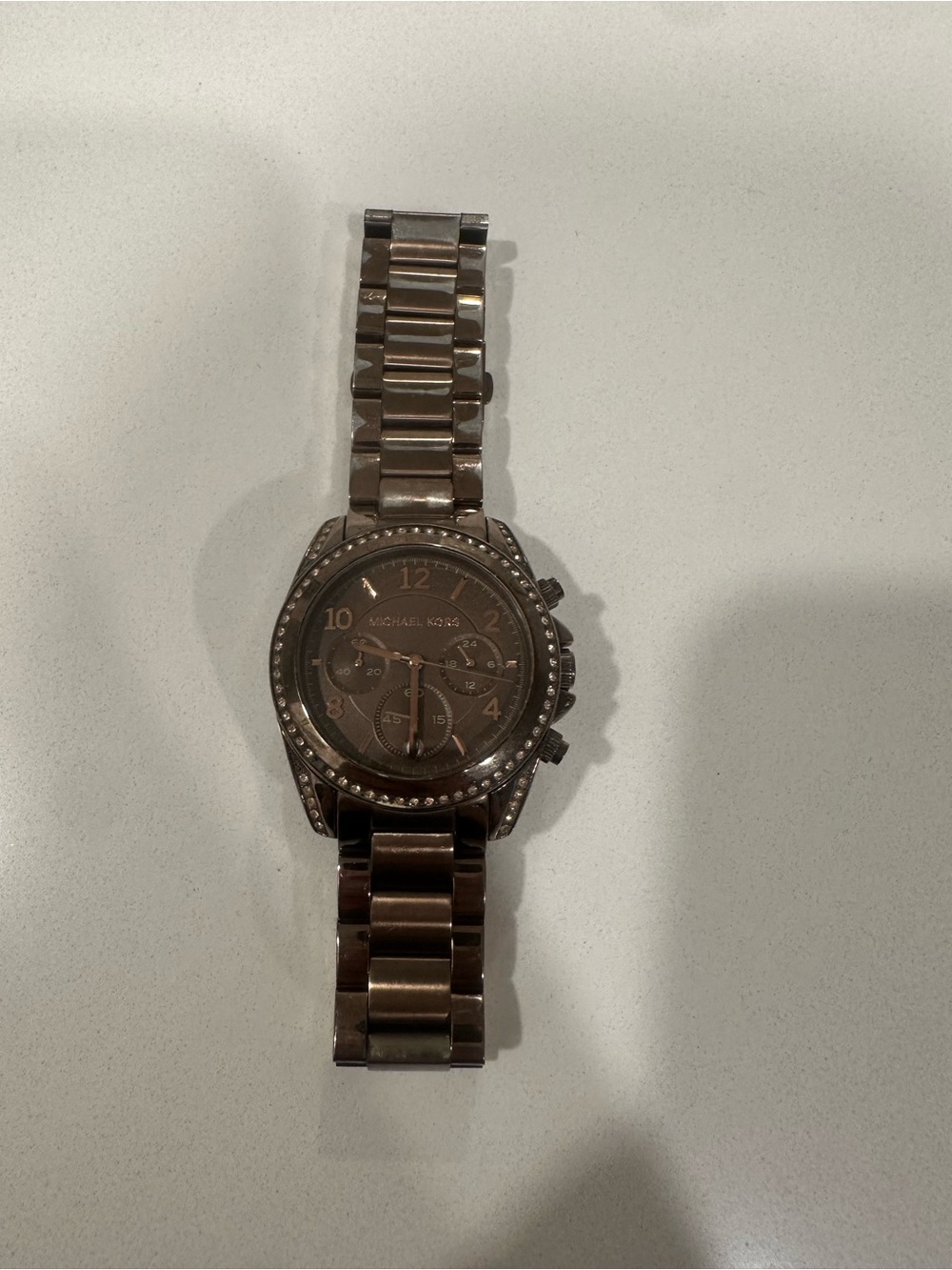 Michael Kors Brown Stainless Steel Chronograph with Crystal Bezel